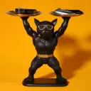 Powerful Dog with Tray 
