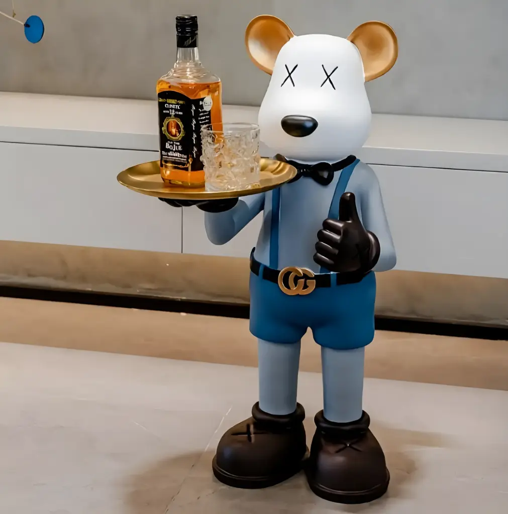 Kaws Butler Statue with Ballon & Tray